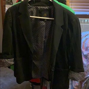 Black blazer with patterned cuffs